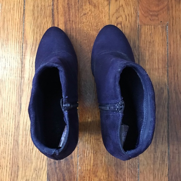 FIONI Purple Suede Heeled Booties - Picture 5 of 6